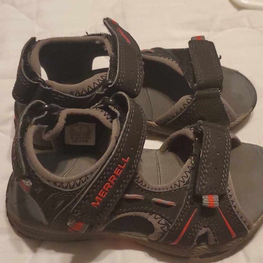 Merrell Panther Little Kid Sz 10 Leather Strap On